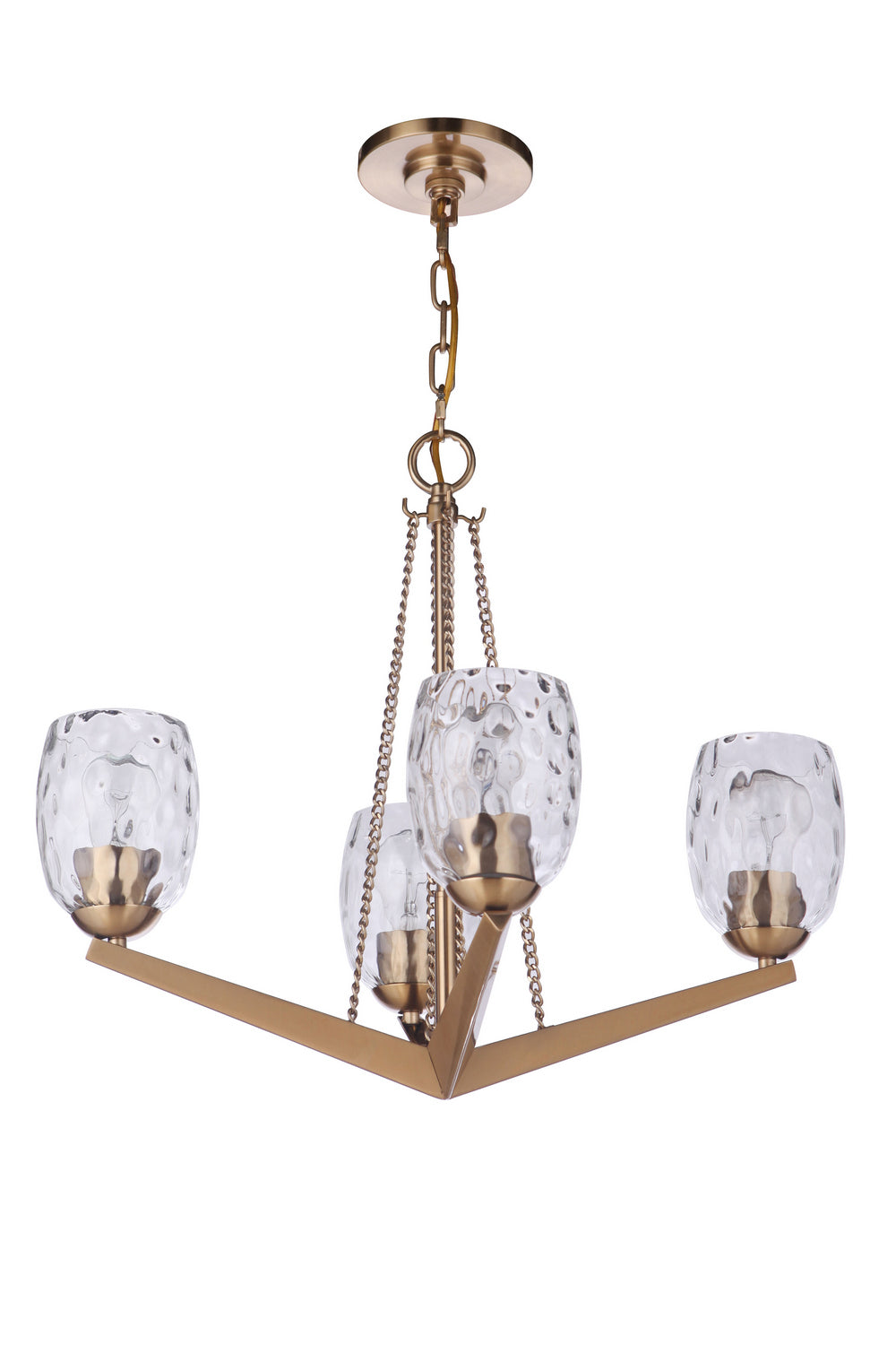 Craftmade Four Light Chandelier from the Guiding Star collection in Satin Brass finish