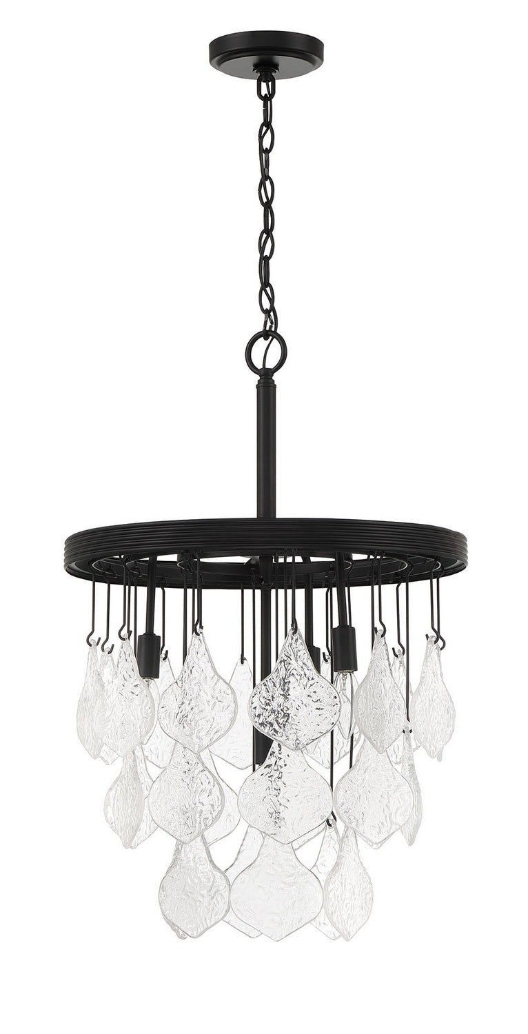 Craftmade Four Light Pendant from the Vesi collection in Flat Black finish