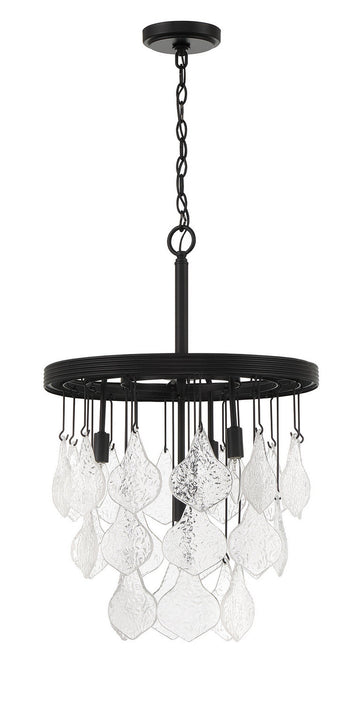 Craftmade Four Light Pendant from the Vesi collection in Flat Black finish