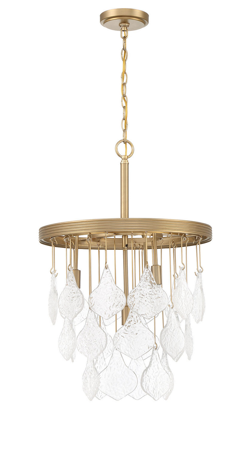Craftmade Four Light Pendant from the Vesi collection in Satin Brass finish
