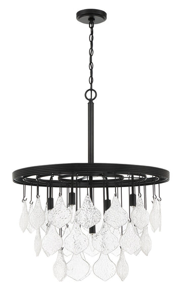 Craftmade Five Light Pendant from the Vesi collection in Flat Black finish