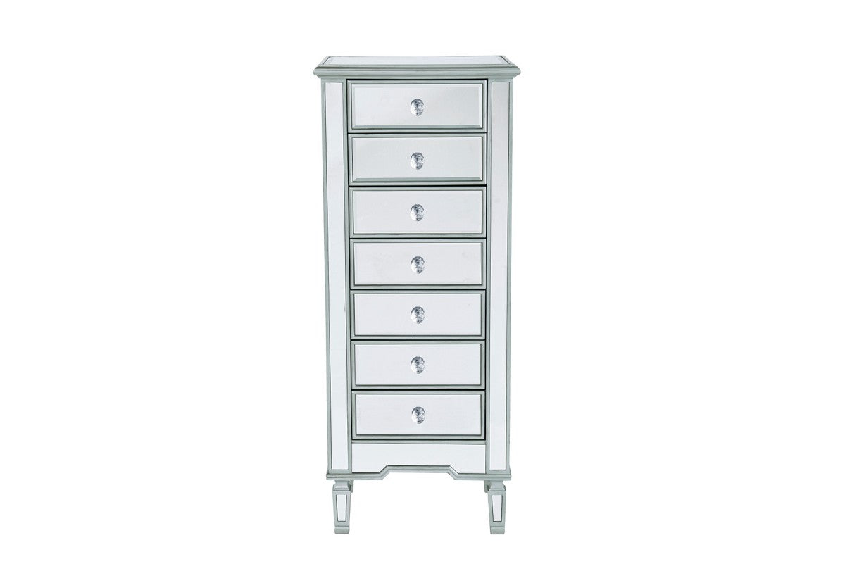 Elegant Lighting Chest from the REFLEXION collection in Antique Silver finish