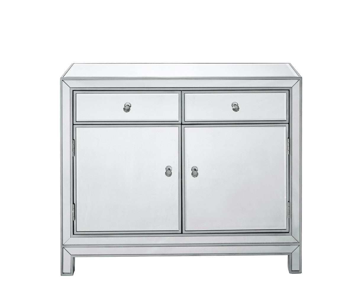 Elegant Lighting Nightstand from the REFLEXION collection in Antique Silver finish
