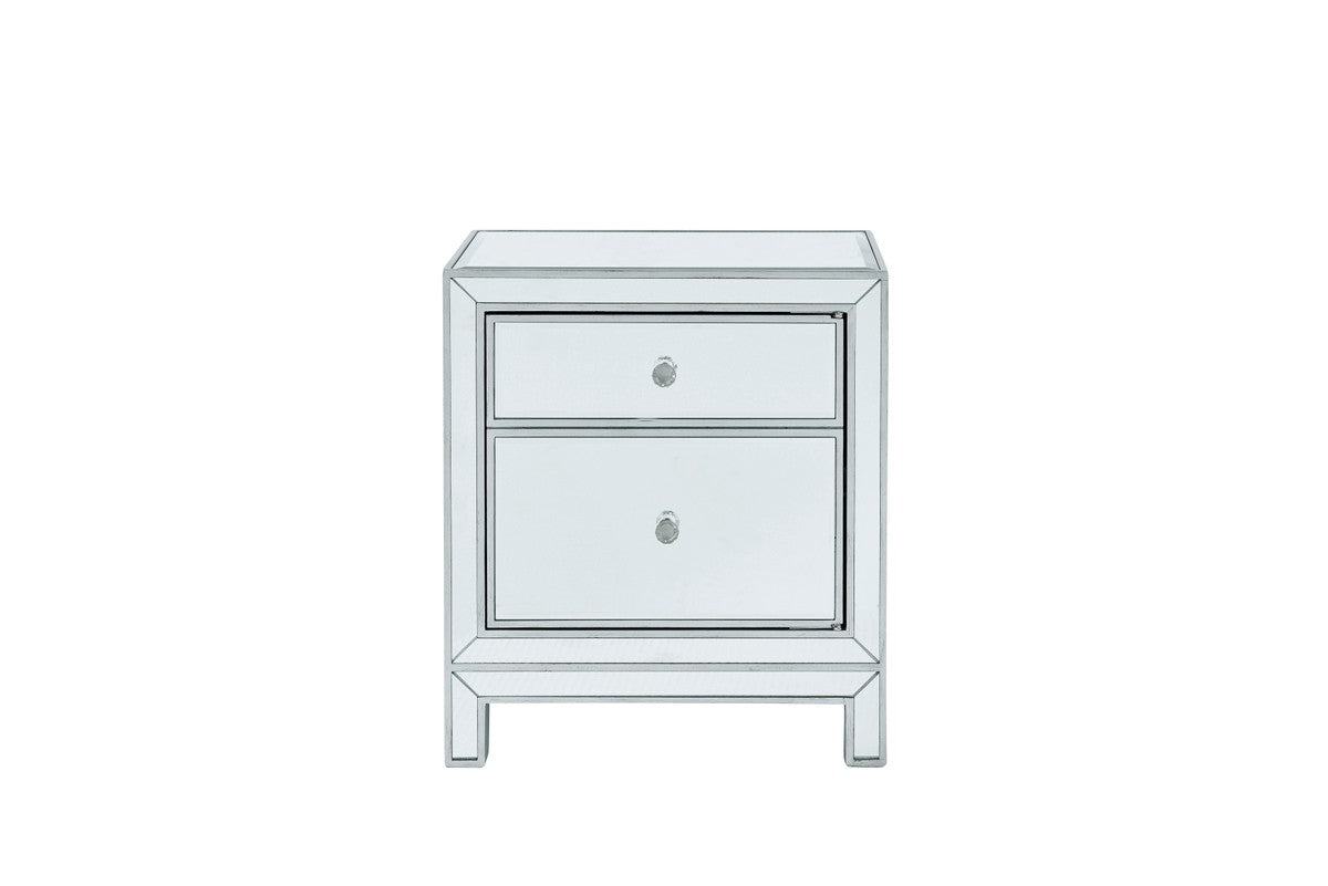 Elegant Lighting Nightstand from the REFLEXION collection in Antique Silver finish