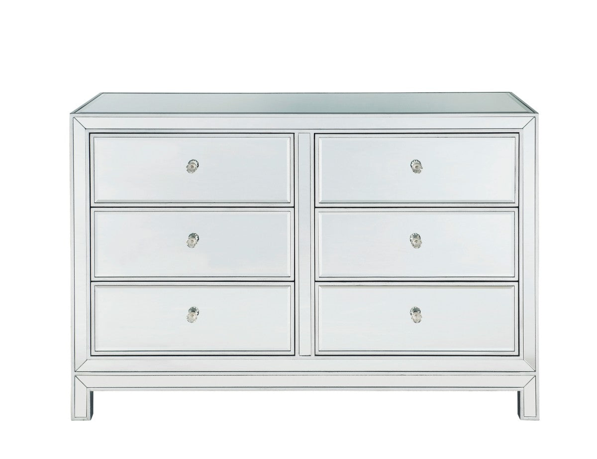 Elegant Lighting Dresser from the REFLEXION collection in Antique Silver finish