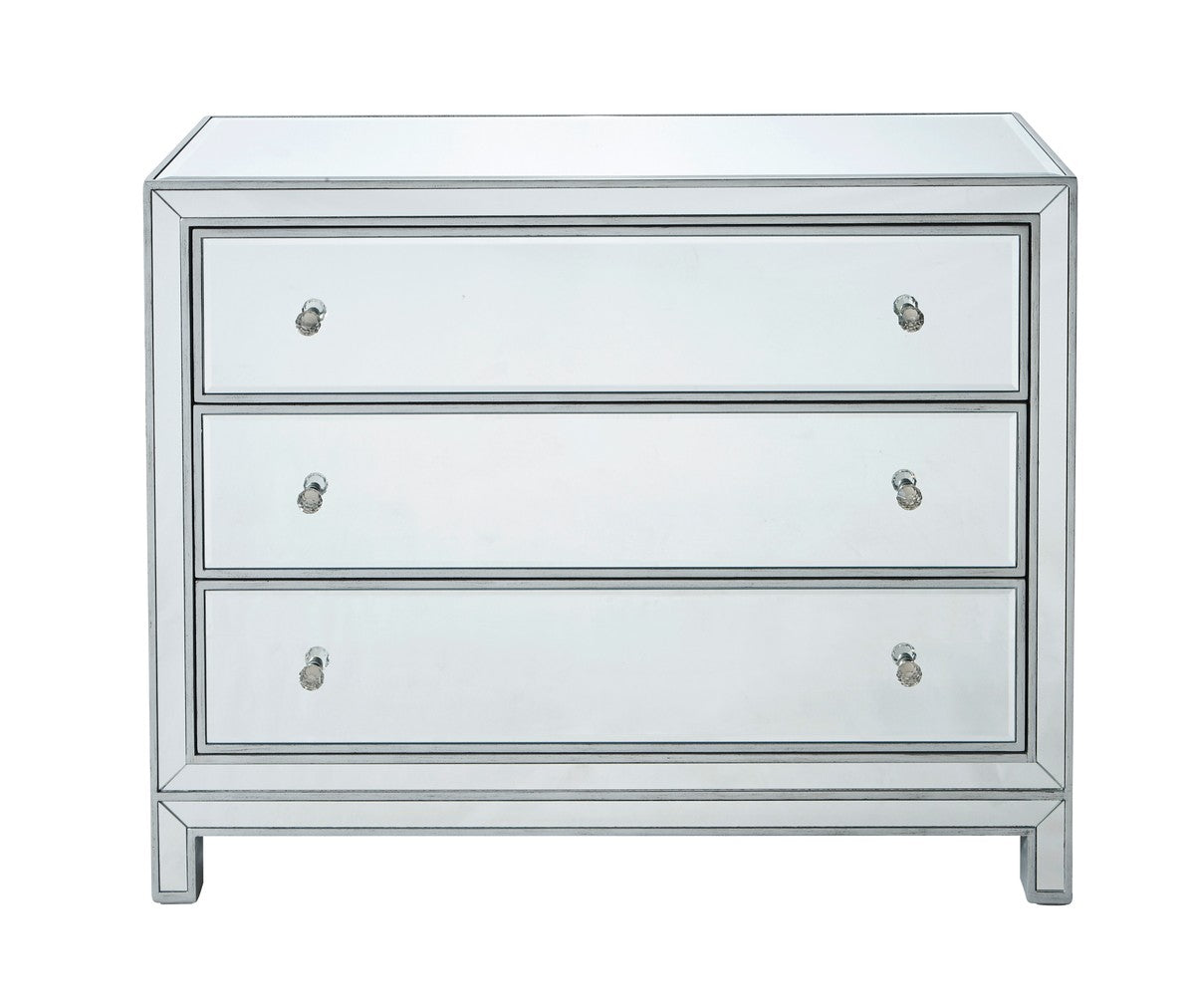 Elegant Lighting Chest from the REFLEXION collection in Antique Silver finish