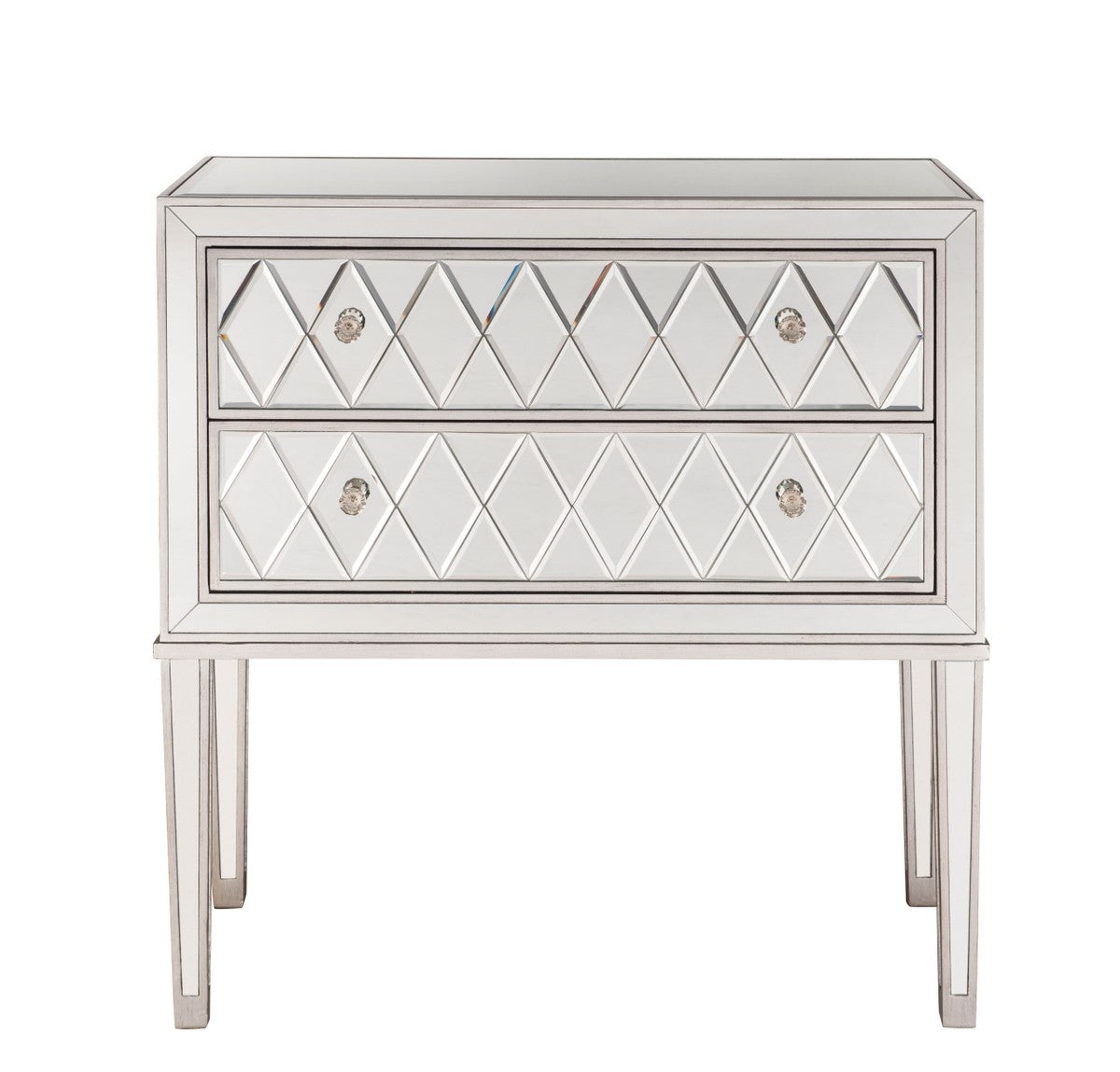 Elegant Lighting Nightstand from the REFLEXION collection in Antique Silver finish