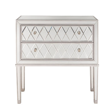 Elegant Lighting Nightstand from the REFLEXION collection in Antique Silver finish