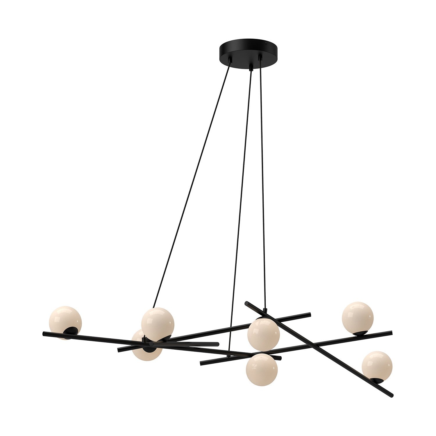 Kuzco Lighting LED Chandelier from the Amara collection in Black/Glossy Opal Glass finish