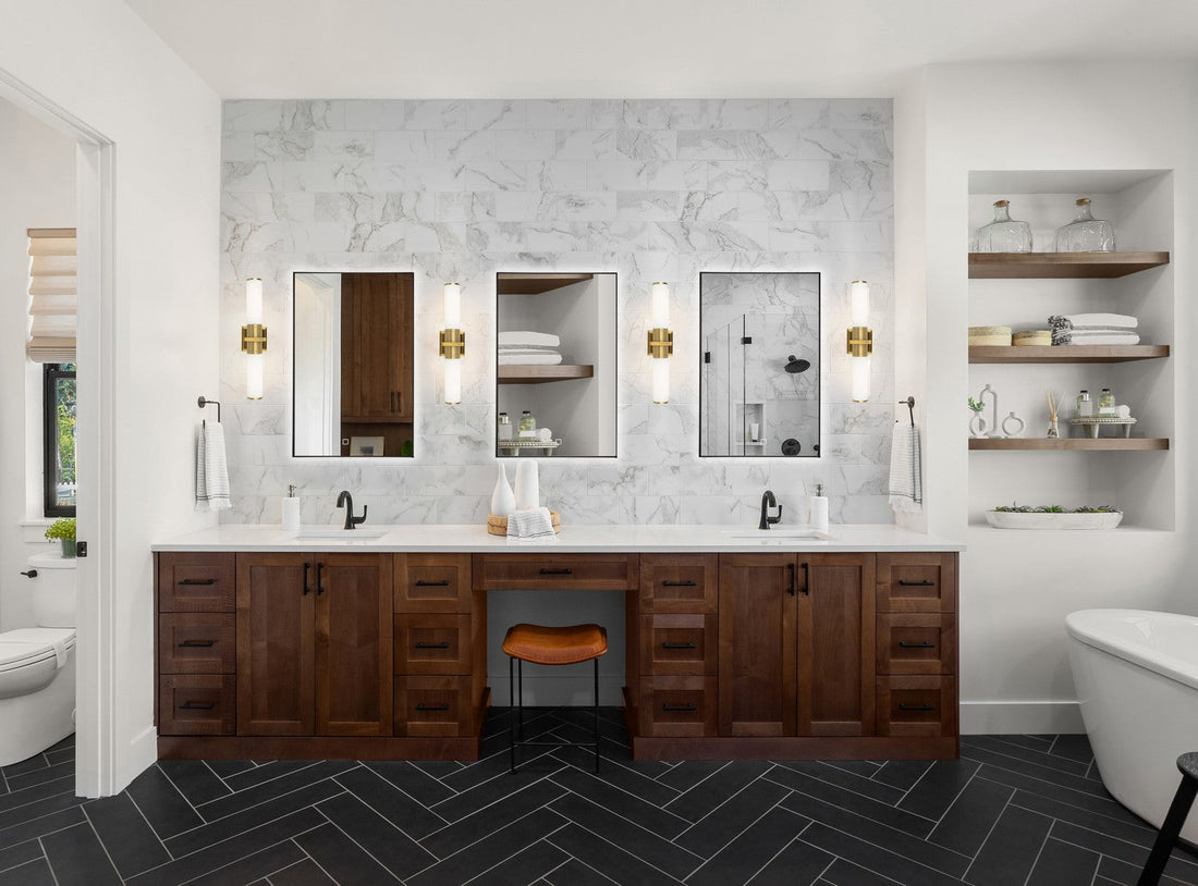 Artcraft LED Wall Mirror from the Reflections collection in Matte Black finish