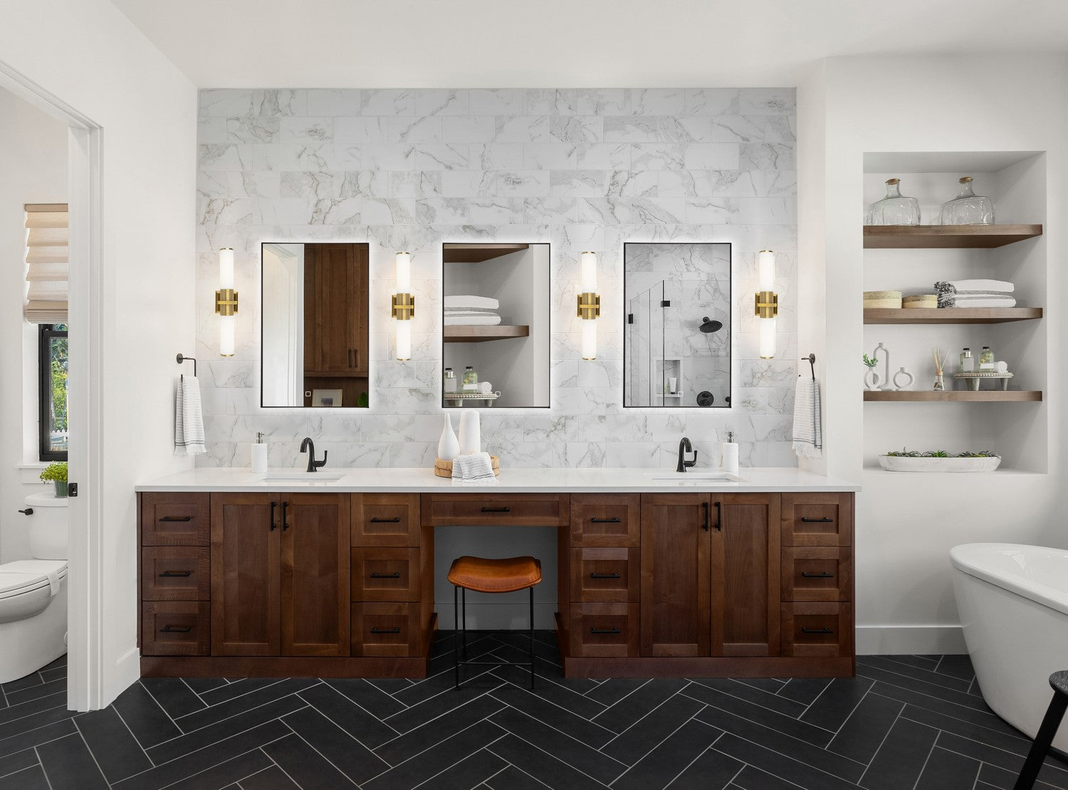 Artcraft LED Wall Mirror from the Reflections collection in Matte Black finish