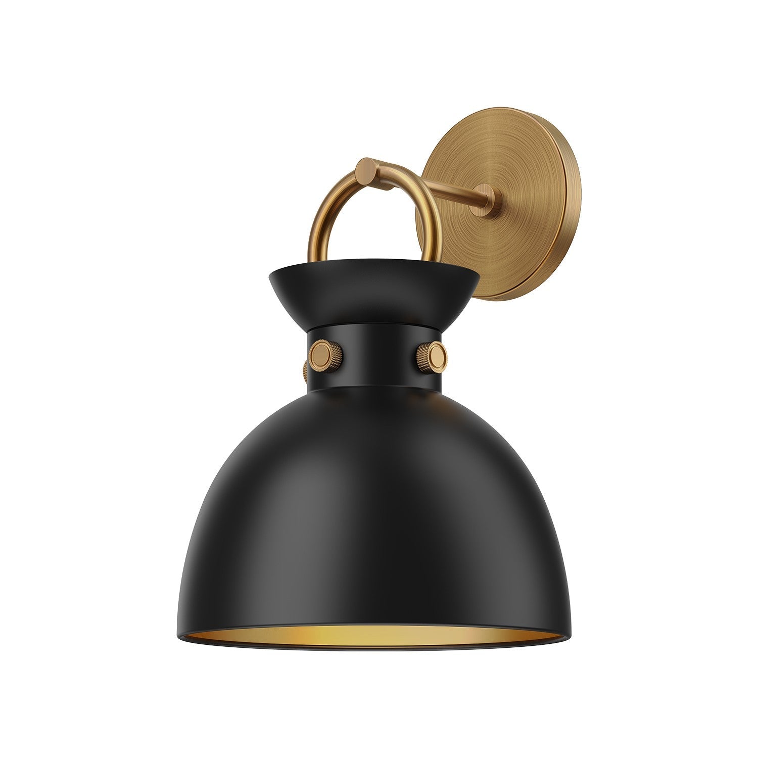 Alora One Light Wall Sconce from the Waldo collection in Aged Gold/Matte Black finish
