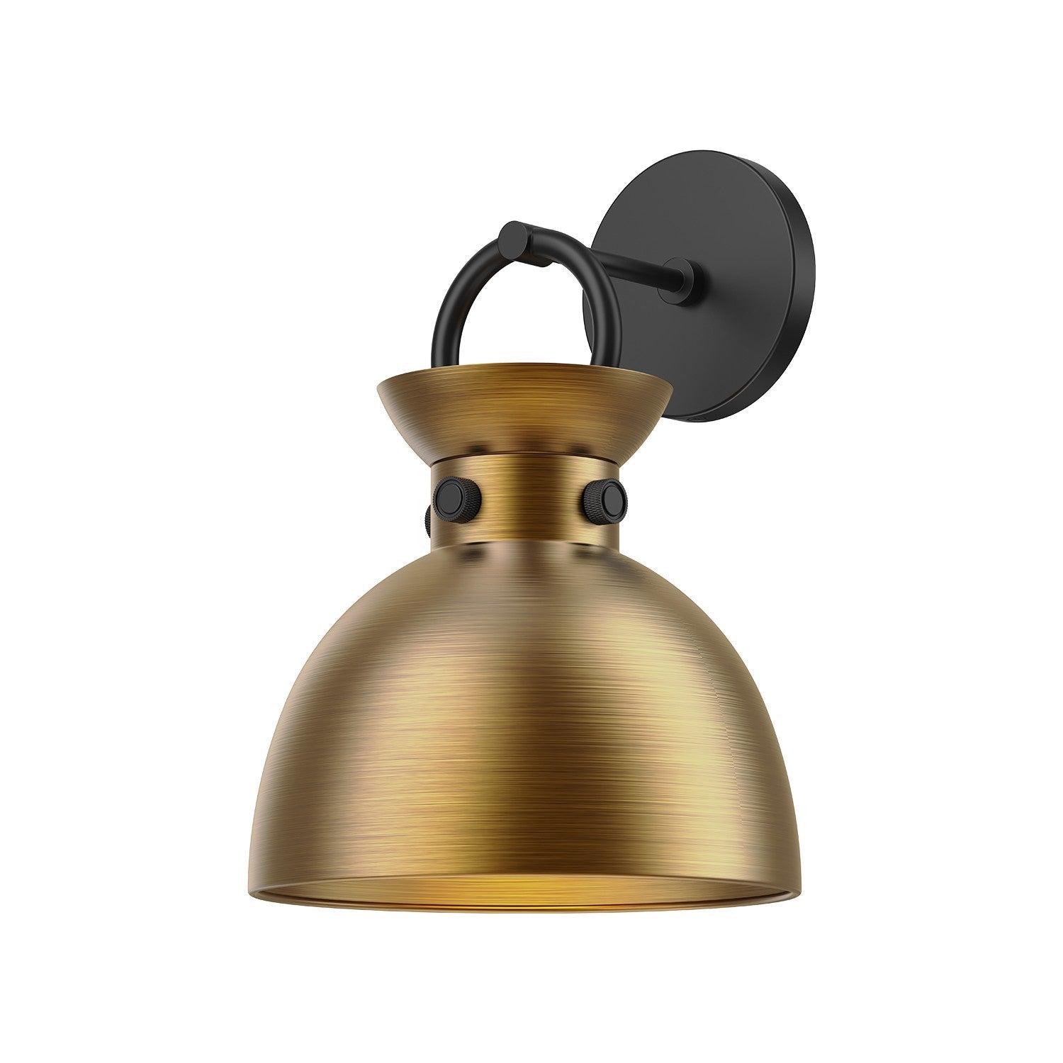Alora One Light Wall Sconce from the Waldo collection in Matte Black/Aged Gold finish