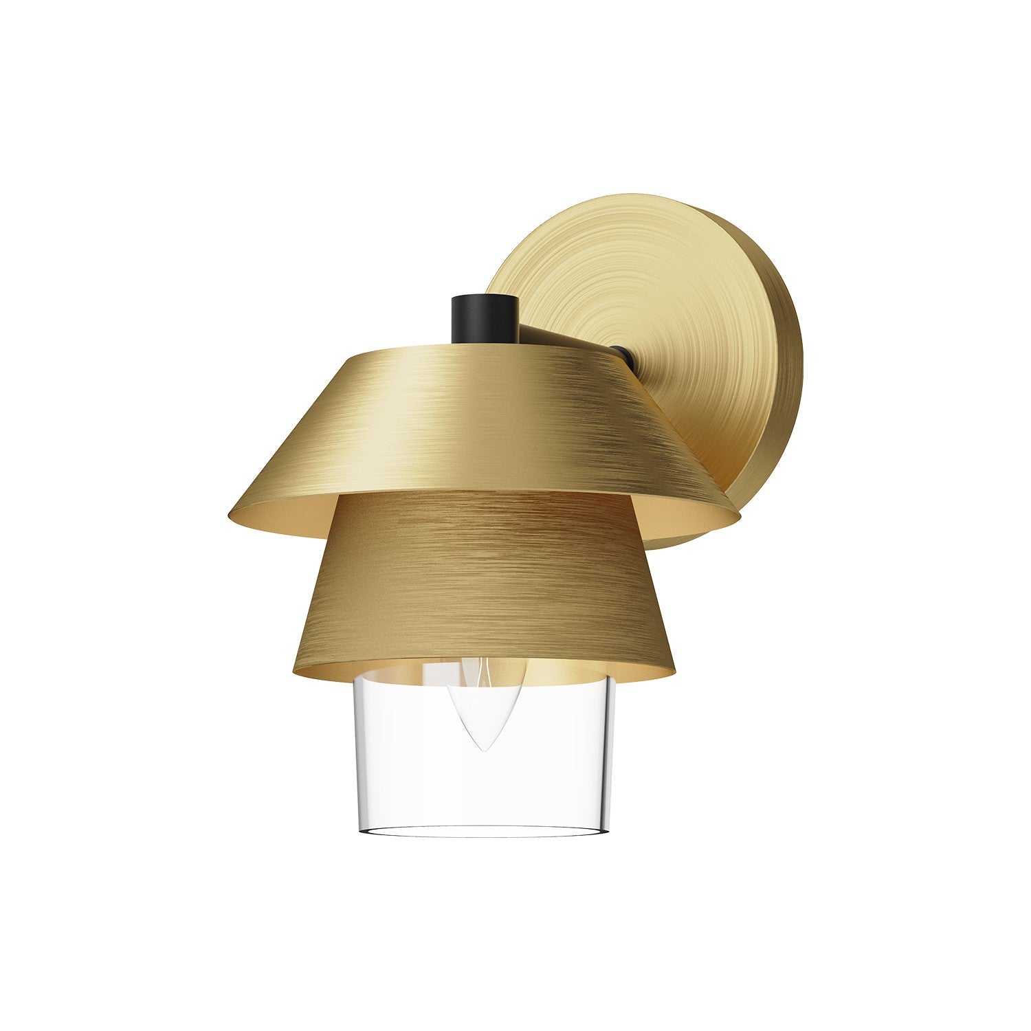 Alora One Light Wall Sconce from the Tetsu collection in Brushed Gold/Clear Glass finish
