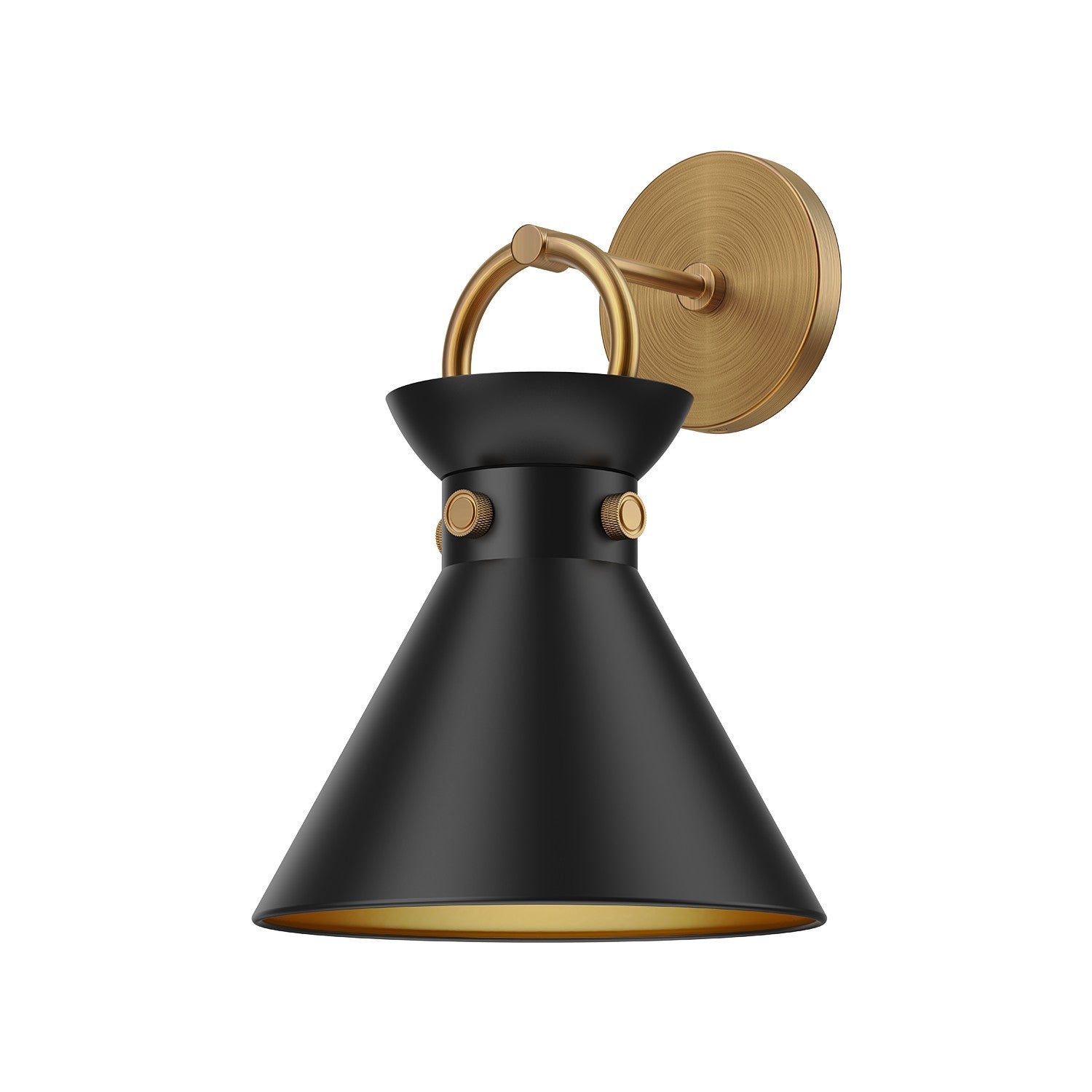 Alora One Light Wall Sconce from the Emerson collection in Aged Gold/Matte Black finish