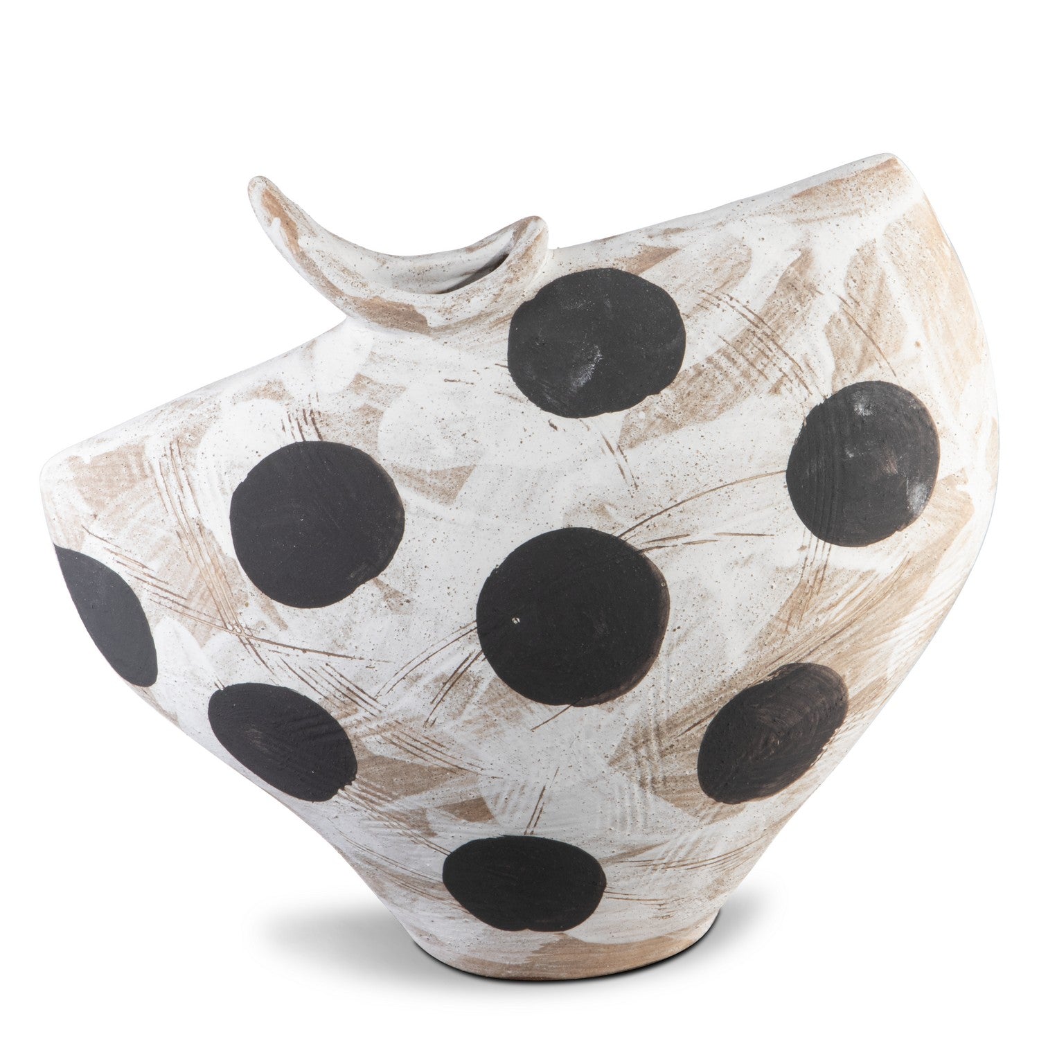 Currey and Company Bowl from the Dots collection in Textured Brown/Off White finish