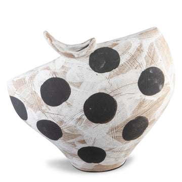 Currey and Company Bowl from the Dots collection in Textured Brown/Off White finish