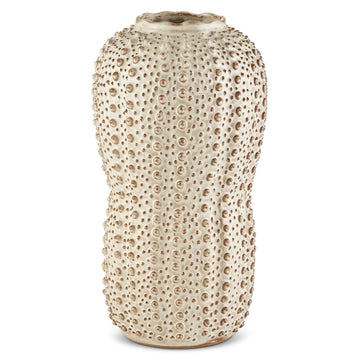 Currey and Company Vase from the Peanut Collection collection in Ivory/Brown finish