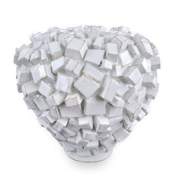 Currey and Company Vase from the Sugar Cube Collection collection in White finish
