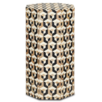 Currey and Company Accent Table from the Geo Collection collection in Natural/White/Black finish