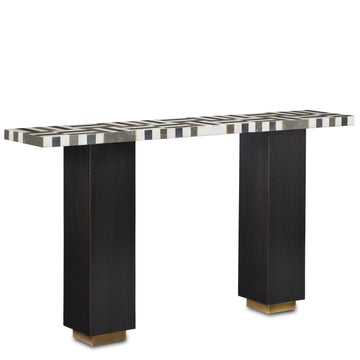 Currey and Company Console Table from the Gentry Collection collection in Natural/Brass finish