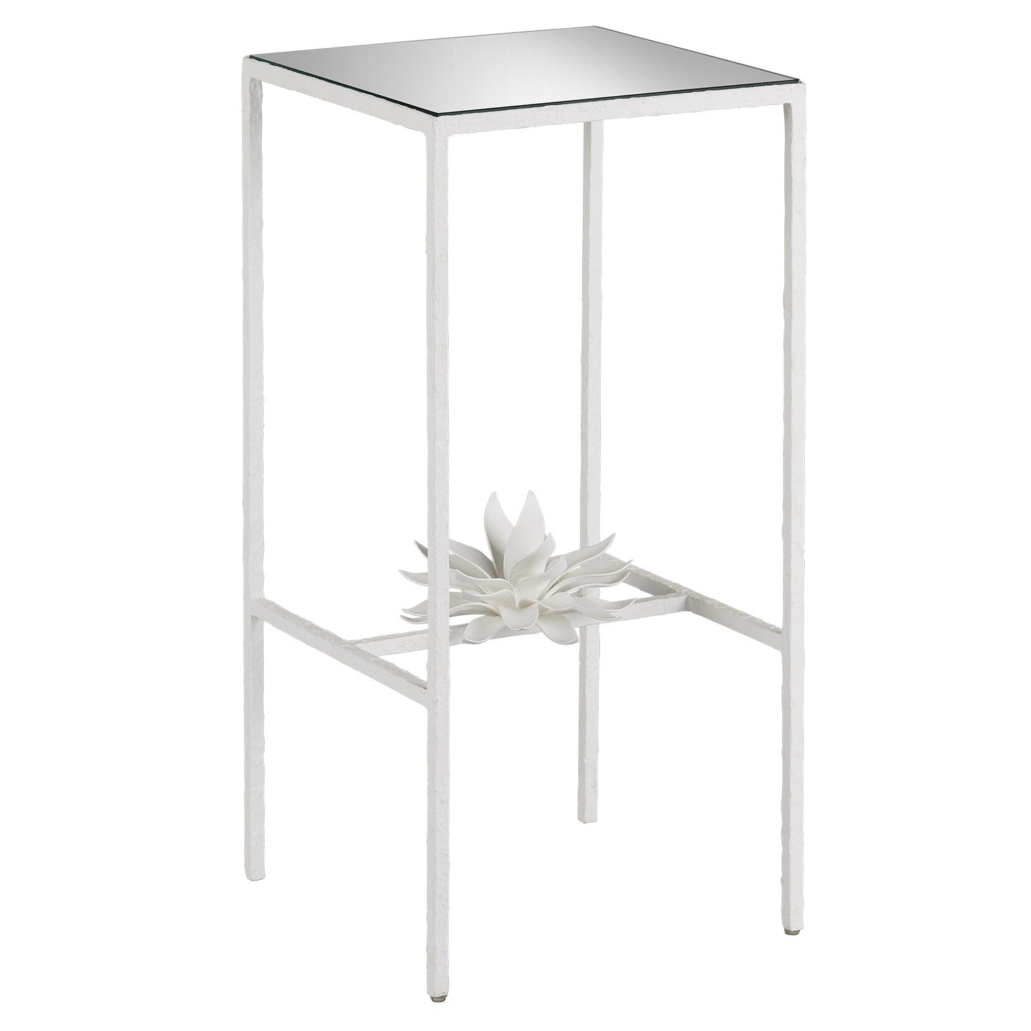 Currey and Company Accent Table from the Marjorie Skouras collection in Yeso Blanco/Mirror finish