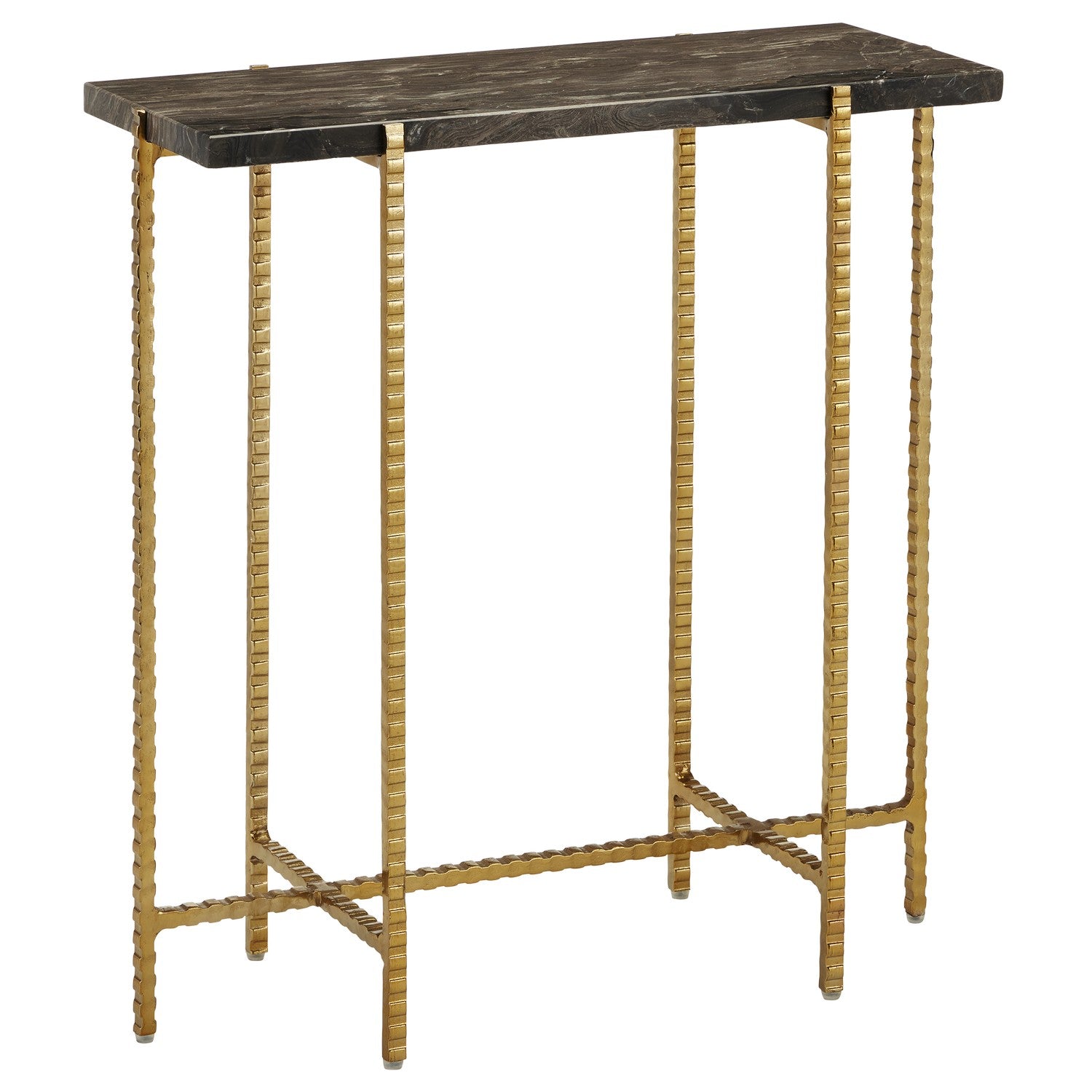 Currey and Company Side Table from the Flying Collection collection in Natural/Gold finish