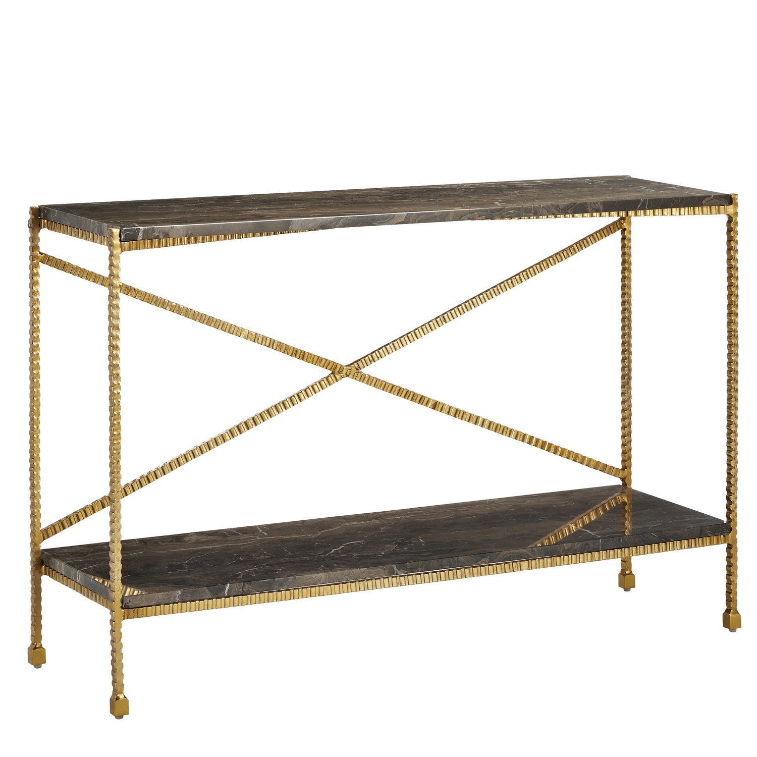 Currey and Company Console Table from the Flying Collection collection in Natural/Gold finish