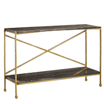 Currey and Company Console Table from the Flying Collection collection in Natural/Gold finish