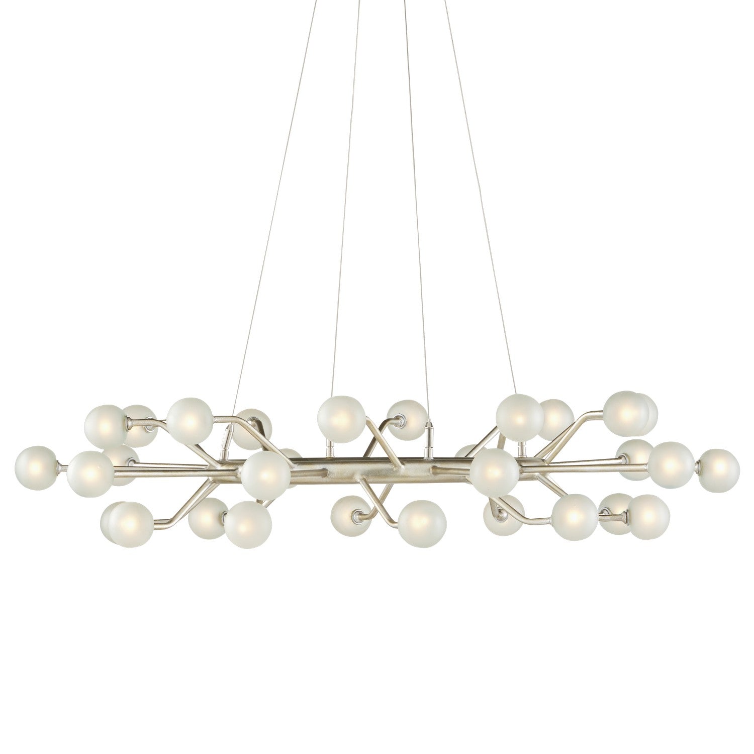 Currey and Company 30 Light Chandelier in Contemporary Silver Leaf/Frosted finish
