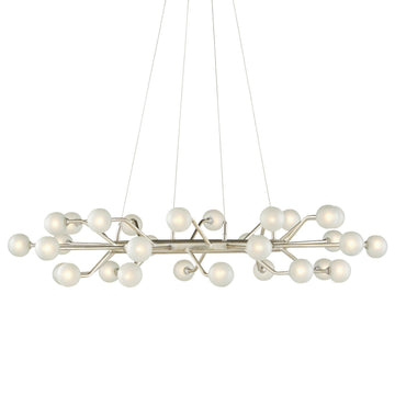 Currey and Company 30 Light Chandelier in Contemporary Silver Leaf/Frosted finish