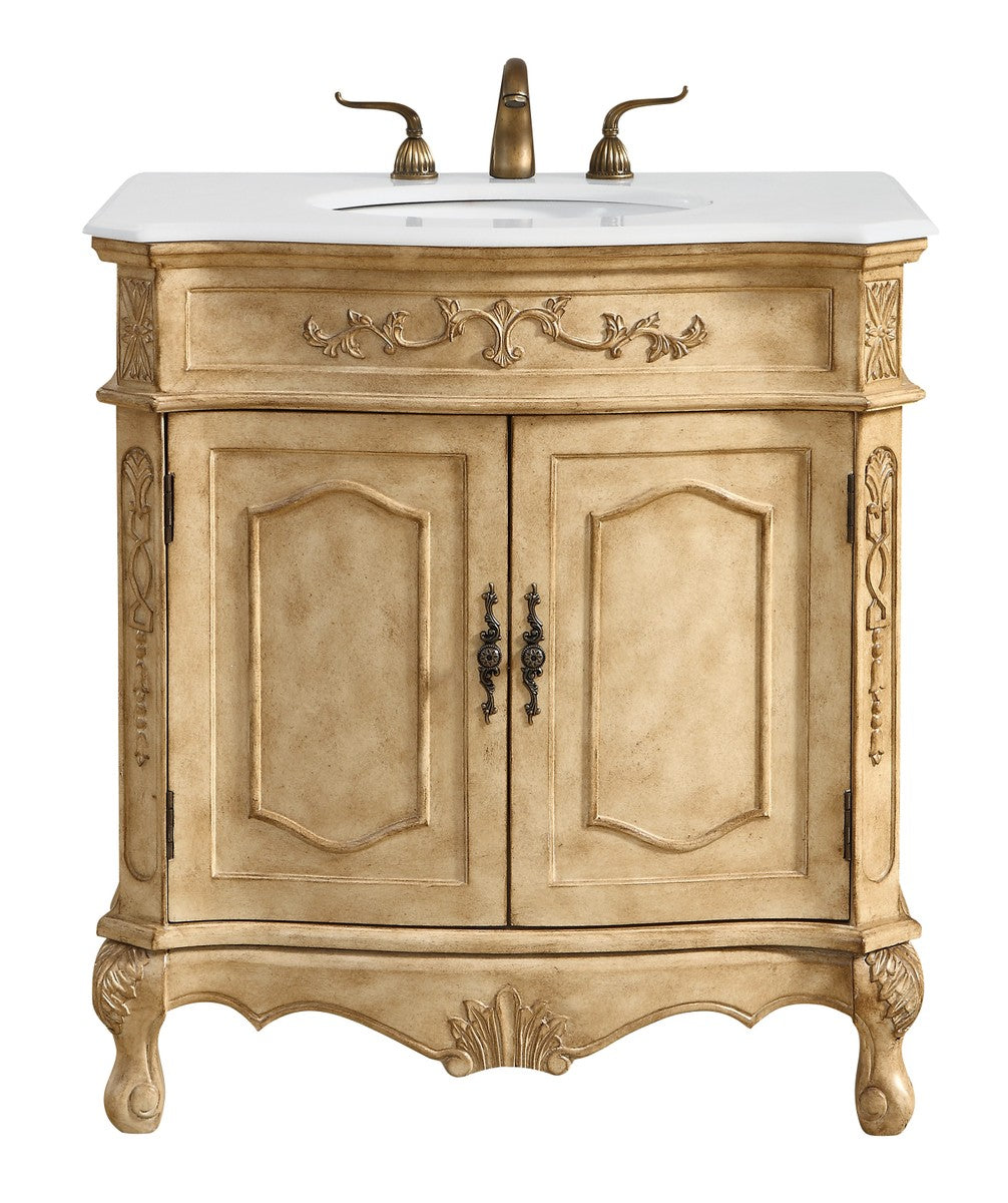 Elegant Lighting Single Bathroom Vanity from the Danville collection in Antique Beige finish