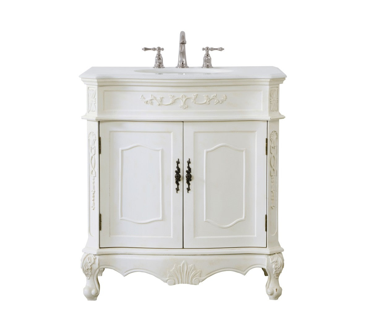 Elegant Lighting Single Bathroom Vanity from the Danville collection in Antique White finish