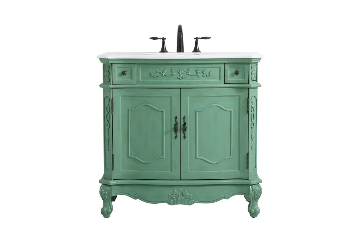 Elegant Lighting Single Bathroom Vanity from the Danville collection in Vintage Mint finish