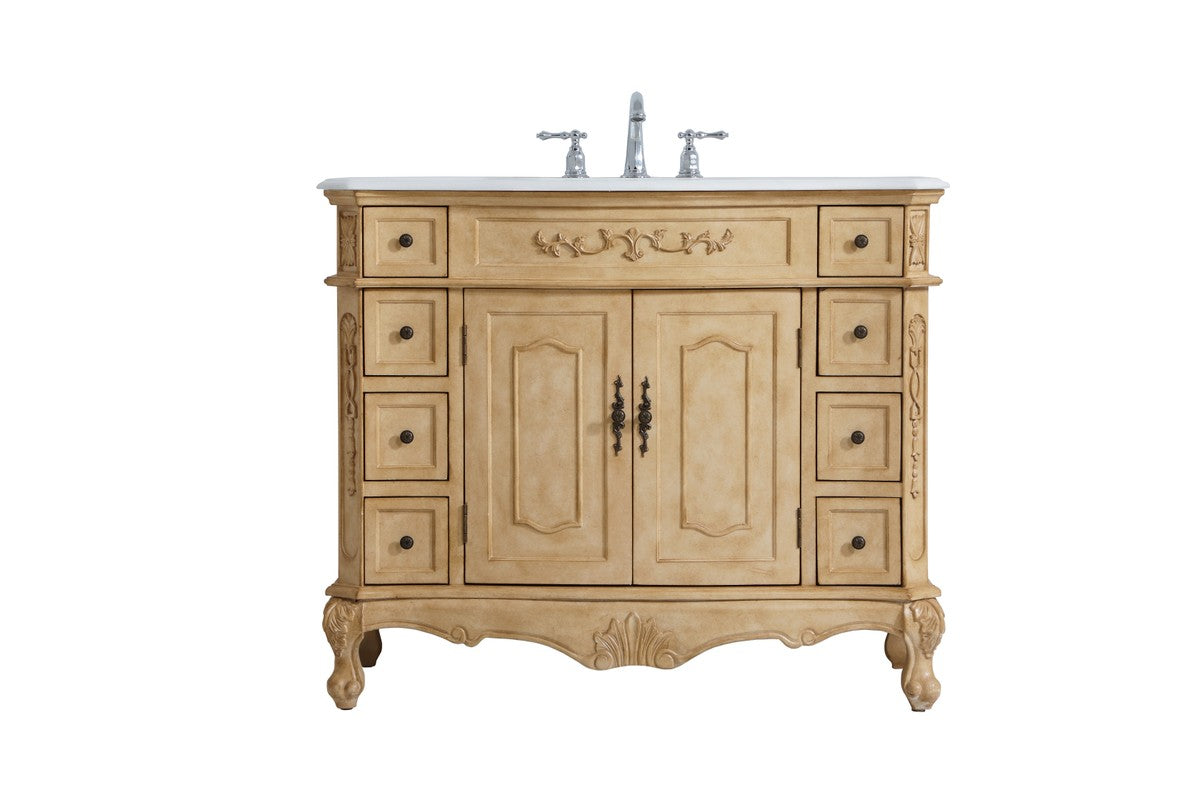 Elegant Lighting Single Bathroom Vanity from the Danville collection in Antique Beige finish