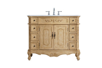 Elegant Lighting Single Bathroom Vanity from the Danville collection in Antique Beige finish