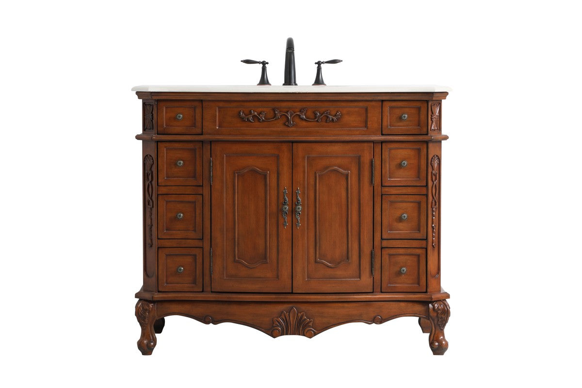 Elegant Lighting Single Bathroom Vanity from the Danville collection in Teak finish