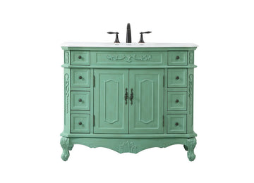 Elegant Lighting Single Bathroom Vanity from the Danville collection in Vintage Mint finish