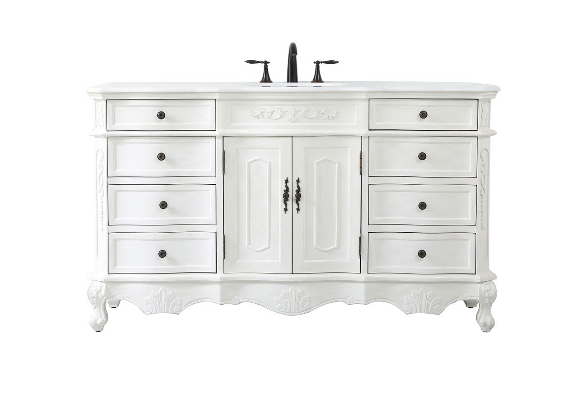 Elegant Lighting Single Bathroom Vanity from the Danville collection in Antique White finish