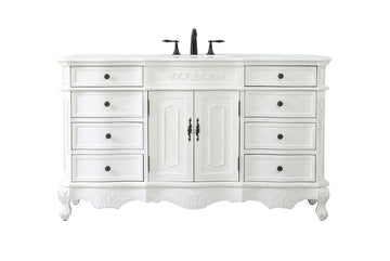 Elegant Lighting Single Bathroom Vanity from the Danville collection in Antique White finish