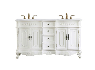 Elegant Lighting Double Bathroom Vanity from the Danville collection in Antique White finish