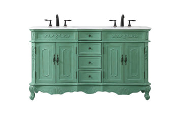 Elegant Lighting Double Bathroom Vanity from the Danville collection in Vintage Mint finish