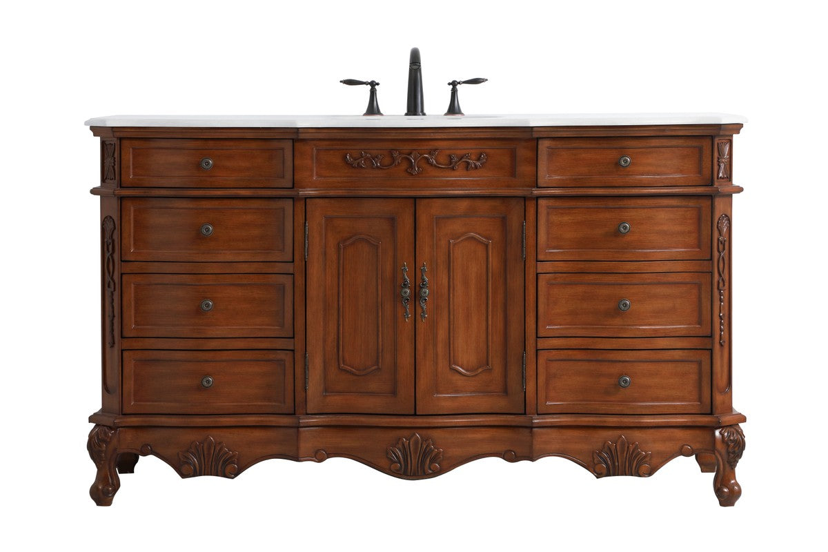 Elegant Lighting Single Bathroom Vanity from the Danville collection in Teak finish