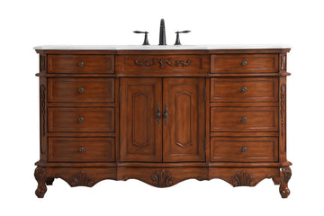 Elegant Lighting Single Bathroom Vanity from the Danville collection in Teak finish