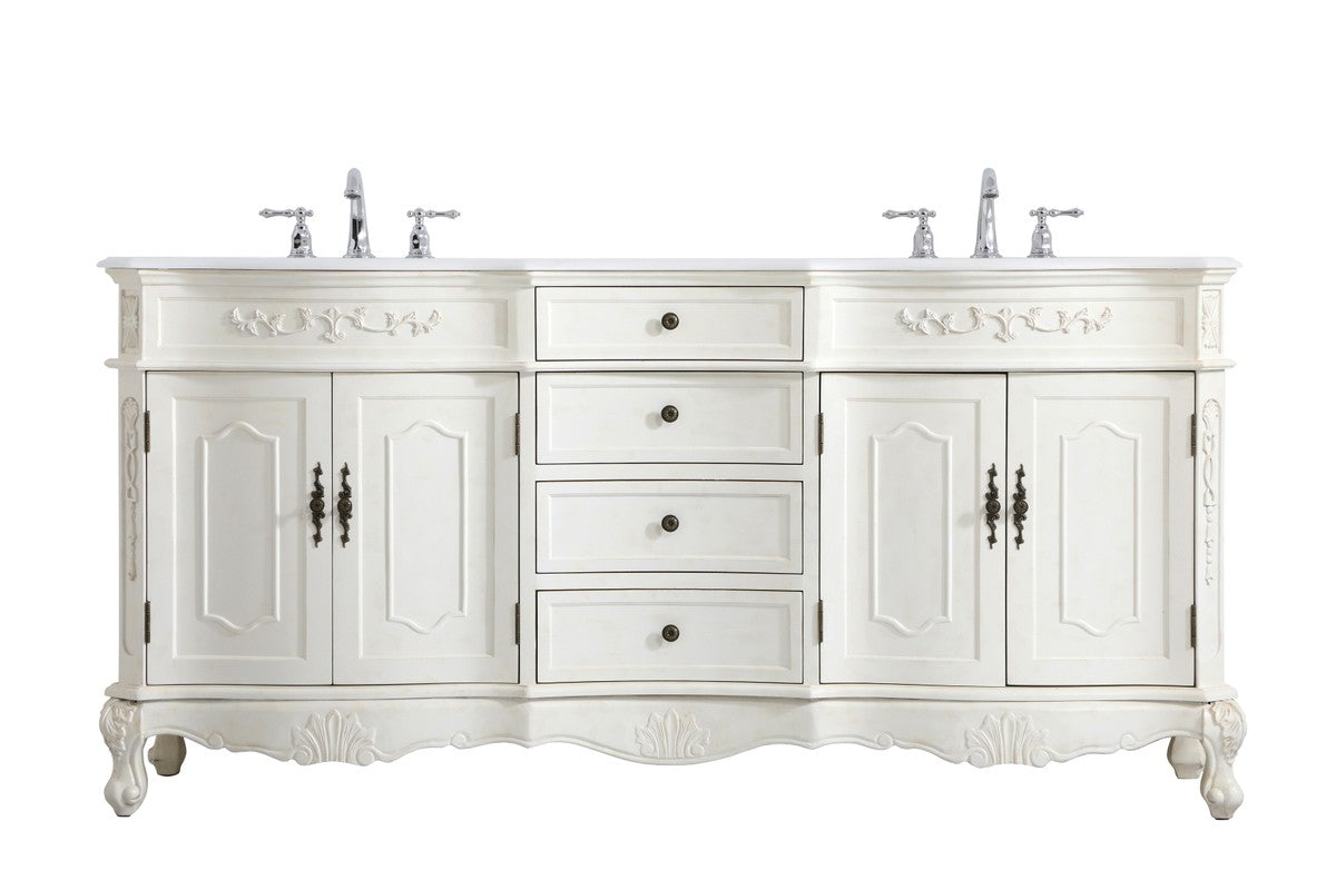 Elegant Lighting Double Bathroom Vanity from the Danville collection in Antique White finish