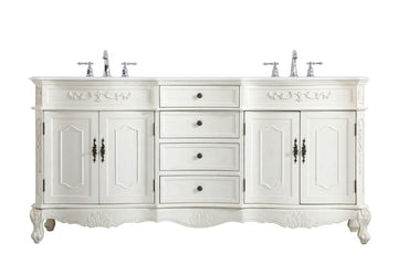 Elegant Lighting Double Bathroom Vanity from the Danville collection in Antique White finish