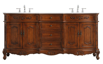 Elegant Lighting Double Bathroom Vanity from the Danville collection in Teak finish