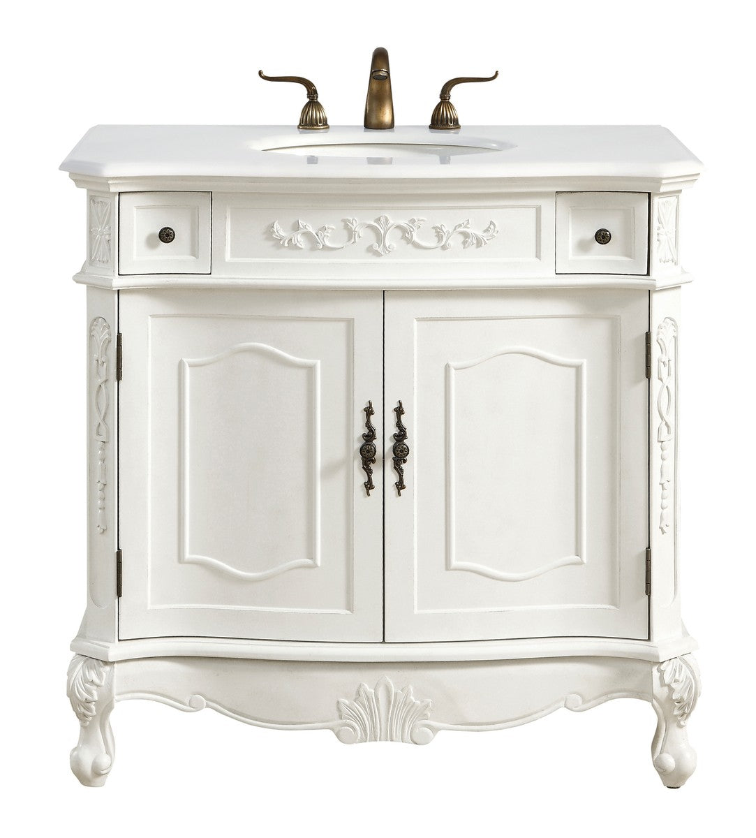 Elegant Lighting Single Bathroom Vanity from the Danville collection in Antique White finish