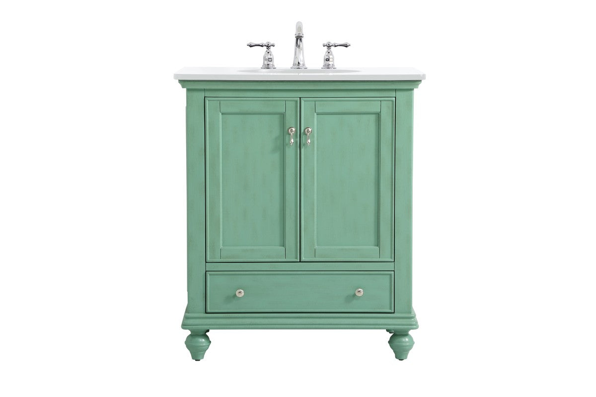 Elegant Lighting Single Bathroom Vanity from the Otto collection in Vintage Mint finish