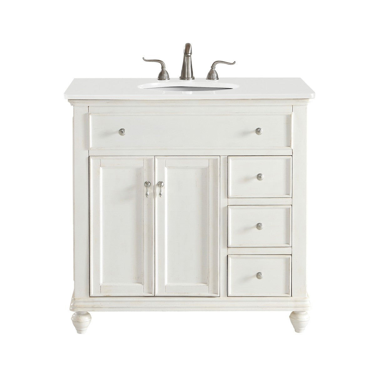 Elegant Lighting Single Bathroom Vanity from the Otto collection in Antique White finish